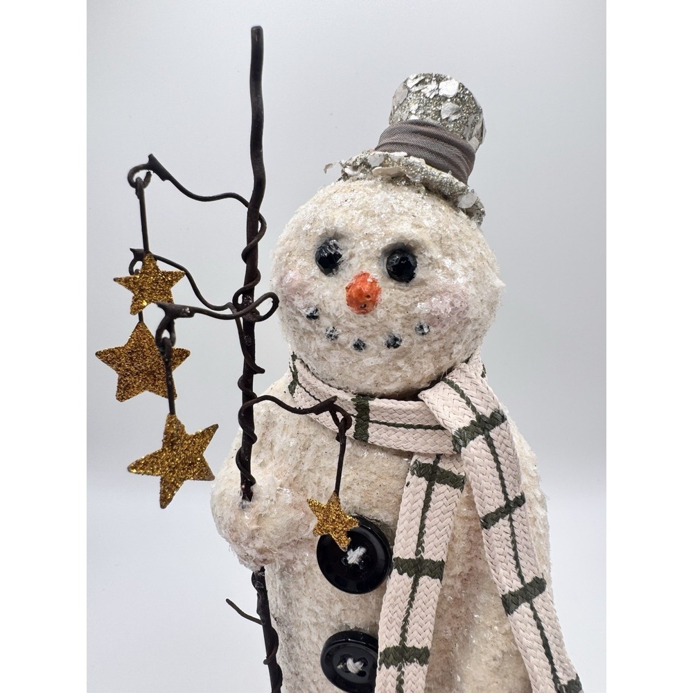 Katherine's Collection Snowman Figure Glitter Stars Scarf Christmas Decor 7.5" - Picture 3 of 11